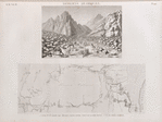 Déserts arabiques. 1. Carte d'une partie des déserts situés entre Syout et la Mer Rouge; 2. Vue de Gebel Ghâreb.