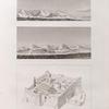 Montagnes de la Haute Égypte. Couvent du Mont-Sinai. 1. Montagnes de grès au sud de Gebel Selseleh; 2. Montagnes de grès renfermant des carrières anciennes; 3. Vue du couvent de St. Caterine, peinte dans l'église du Mont Sinai.