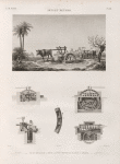 Arts et métiers. Vue et détails de la roue à jantes creuses ou machine à arroser.
