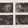 Arts et métiers. 1. Le meunier; 2. Le boulanger; 3. Le confiseur ou fabricant de pâtes sucrées; 4. Le pâtissier.