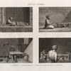 Arts et métiers. 1. Le passementier; 2. Le faiseur de cordonnets; 3. Le favricant d'étoffes de laine; 4. Le ceinturonnier.