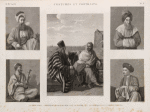 Costumes et portraits. 1. L'Emir Hâggy [Amir al-Hajj]; 2. Habitans de l'oasis et du Mont Sinaï; 3. Le Cheykh Sâdât; 4. Le joueur de violon; 5. Habitant de Damas [Damascus].