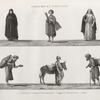 Costumes et portraits. 1-4. Costumes de femmes et de marchands; 5. Saqqâ ou porteur d'eau; 6. Ânier.