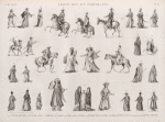Costumes et portraits. 1.2.4.11. Costumes militaires; 3. Janissaire; 5.8. Beys; 7.17. Mamlouks; 12.15. Arabes; 13.14. A'lmés; 16.18.20.21. Cheykhs; 25.27. Femmes dans le harem; 26. Mariée; 28. Écrivain copte; 6.9.10.19.22-24.29.30. Divers costumes.