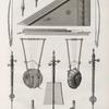Vases, meubles et instrumens. Instrumens à corde qui paroissent propres aux égyptiens.