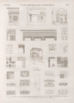 Vases, meubles et instrumens. 1-6.12.16.17.24.25.27. Détails de boiseries et d'ornemens divers, employés dans l'intérieur des appartemens; 9. Toilette; 7.8.20.11.13-15.18-23.25.26.28-30. Mosaïques et ornemens des tombeaux.