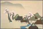 Village with Cherry Blossoms