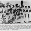 Club Juvenil de West Tampa, 1934-35 (females). Top row, left to right Casimira?, Ofelia Arenas, Grace Arenas, Ana ?, Luisa ?, Antonia Ayala, Clara Maldonado, Dora Garcia, Caridad Pedroso, Onelia Arnao, Emilia Alonso, Leonora Maldonado, Mamita ?. 2nd Row, left to right ??, Olga Alonso, Caridad Ornedo, Carmen Arnao, Ofelia Ayala, Argelia Jimenez, Simensia Ayala, Cerlia Portal, Aurora Maldonado, Romelia ?, Merecedes Torres. 3rd Row, left to right David ?, ??, ??, ??, Celia Llerena, ??, Rosa Alonso. (? = name unknown)