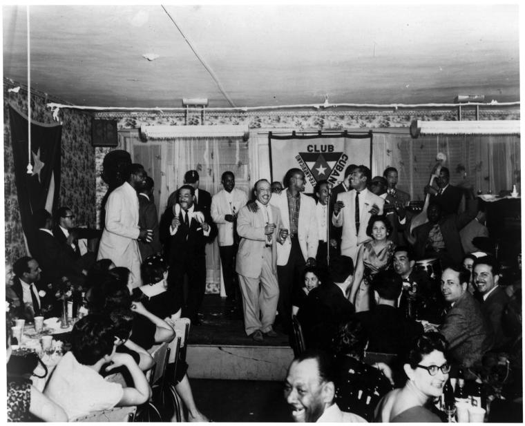 Acto a Marti gathering at Club Cubano Inter-Americano with Machito playing  the maracas - NYPL Digital Collections