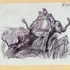 Elephants and a kangaroo.