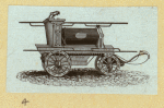 Horse-drawn hose cart.