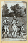 Violin players, harps, and symbols of the arts.