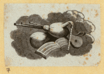 Violins, harps, lutes, and symbols of music.