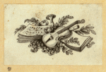 Violins, harps, lutes, and symbols of music.