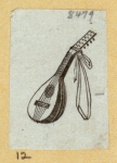 Violins, harps, lutes, and symbols of music.