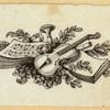 Violins, harps, lutes, and symbols of music.