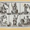 Mythological and zodiacal symbols and signs.