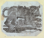 Allegorical image and menacing beast.