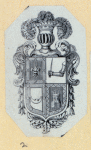 Heraldic shields and devices.