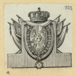 Heraldic shields.