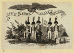 Allegorical imagery of patriotism and the military.