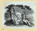 Shields and allegorical imagery representing the military.