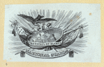 Shields and allegorical imagery representing the military.