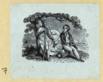 Shields and allegorical imagery representing the military.