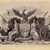 Allegorical imagery featuring shields, eagles, and cannons.