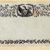 Aphorism engraved in cursive script, seals, and letterheads.