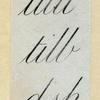 Engraved lettering examples in cursive script.