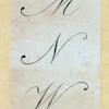 Engraved lettering examples in cursive script.