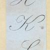 Engraved lettering examples in cursive script.