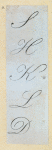 Engraved lettering examples in cursive script.