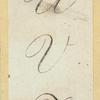 Engraved lettering examples in cursive script.
