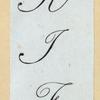 Engraved lettering examples in cursive script.