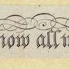 Engraved lettering examples in cursive, seals, letterheads, and newspaper flags.