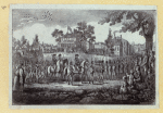 Scenes of colonial American conflict and resolution.