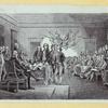 Scenes of colonial American conflict and resolution.