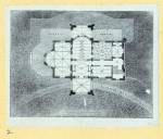 Schematic drawing for a skylight, a floor plan, and a schematic drawing for crown moldings.