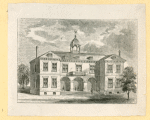 Various buildings and a monument to Washington.