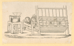Machinery, dolls, handbag, and chaise longue.