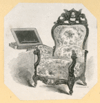 Furniture, chandelier, tools.