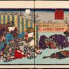 Prince Genji at Sekiya viewing the moon