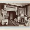 A fireplace screen, pillow laces, tablecloths, a big size doll, and embroidery bonnet