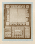 Photographs of different samples of laces, embroidery costumes, tablecloths, and laces for borders