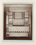 Photographs of different samples of laces, embroidery costumes, tablecloths, and laces for borders