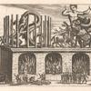 Theatre of Marble, on which stood the Image of a Man, assaulted by four wild Beasts.