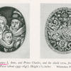 Portrait of James I, Anne, and Prince Charles, and the shield verso, from a medal by Simon van de Passe (about 1595-1647)..