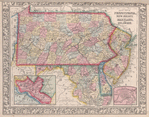 County map of Pennsylvania, New Jersey, Maryland and Delaware ; City of Philadelphia [inset]; City of Baltimore [inset].